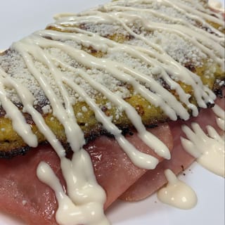 Cachapa with Slices of Ham & Cheese